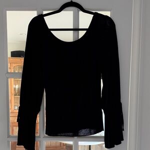 Elegant Black Long Sleeve Women's Blouse